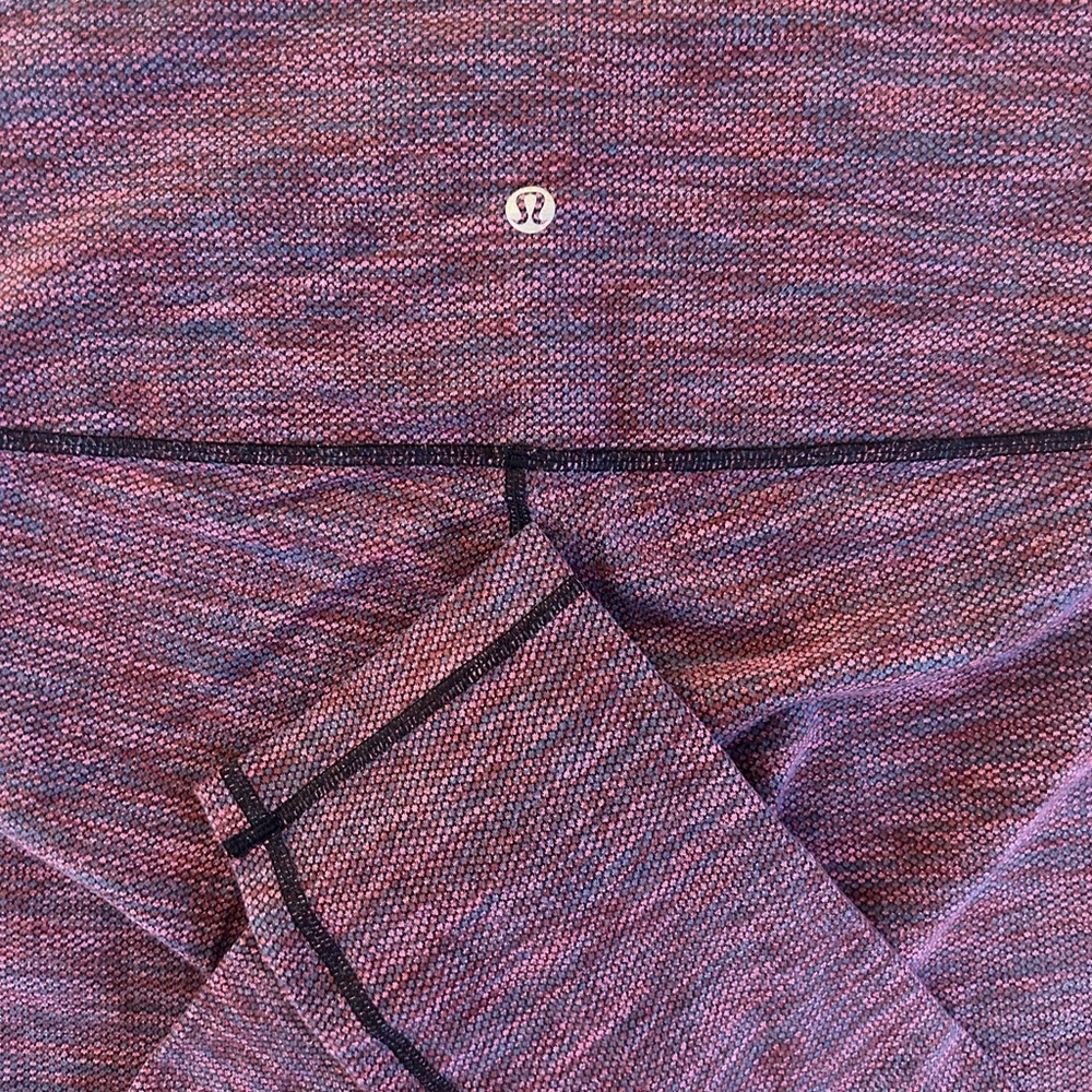 Lululemon Wunder Under Crop Diamond Jacquard Space Dye Blue Magenta Size S - Picture 6 of 11